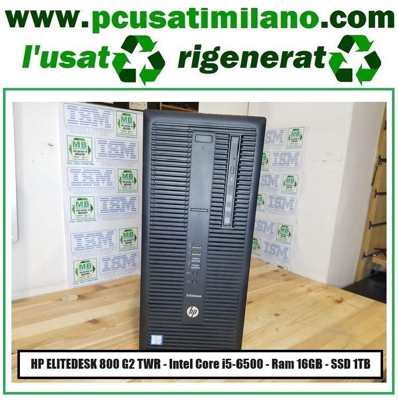 HP Elitedesk 800 G2 TWR - Intel Core i5-6500 - Ram 16GB - SSD 500GB + 500GB - W11 Pro