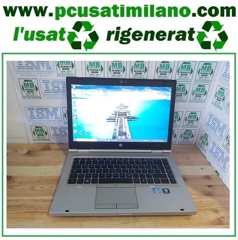 HP Elitebook 8460P - Intel Core i7-2620M - Ram 8GB - HD SSD 240GB - DVDRW - 14" con WEBCAM - Windows 10